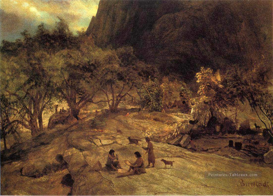 Campement indien de Mariposa Yosemite Valley Californie Paysages d’Albert Bierstadt Peintures à l'huile